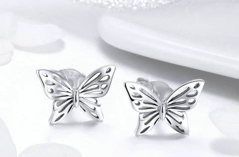 Sterling Silver Butterfly Dream Stud Earrings