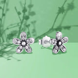 Sterling Silver Dazzling Daisy Stud Earrings