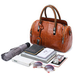Leather Message Tote Bag