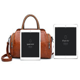 Leather Message Tote Bag