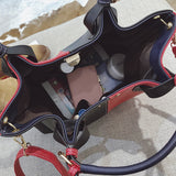 Cute Panelled Red/Black Handbag