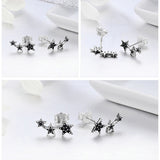 Sterling Silver Exquisite Stackable Star Stud Earrings