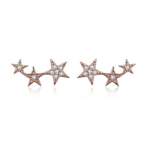 Sterling Silver Exquisite Stackable Star Stud Earrings